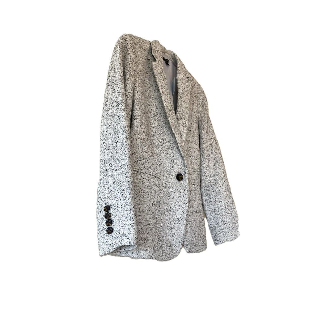 Ann Taylor NWT Women's 12P Off White Black Tweed Blazer Fully Lined Petite
